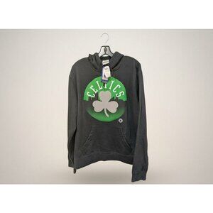 Magestic Celtics Vintage Reflective Shamrock Hoodie Size L Black